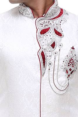 Indian Poshakh Cream Broket Kurta Pajama 3