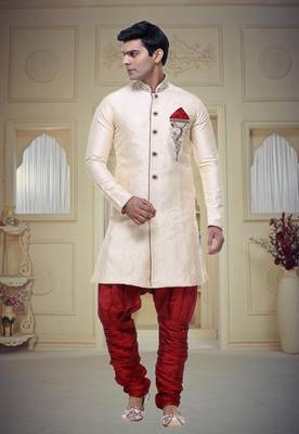Indian Poshakh Gold Broket Kurta Pajama 1