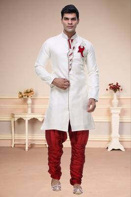 Indian Poshakh Cream Broket Kurta Pajama 2