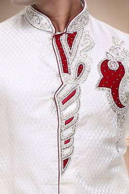 Indian Poshakh Cream Broket Kurta Pajama 1
