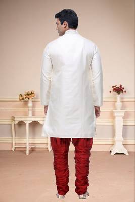 Indian Poshakh Cream Broket Kurta Pajama 5