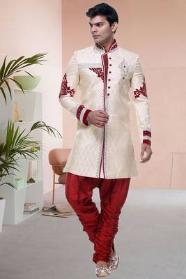 Indian Poshakh Gold Broket Kurta Pajama 2