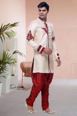 Indian Poshakh Gold Broket Kurta Pajama 1