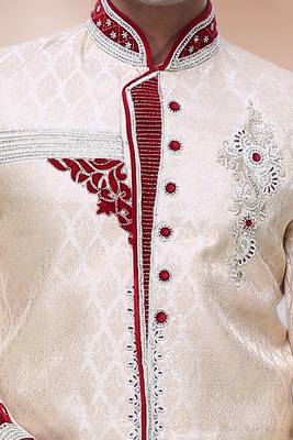 Indian Poshakh Gold Broket Kurta Pajama 4