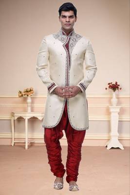 Indian Poshakh Gold Broket Kurta Pajama 1