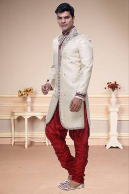 Indian Poshakh Gold Broket Kurta Pajama 2