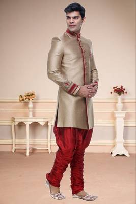 Indian Poshakh Gold Broket Kurta Pajama 3