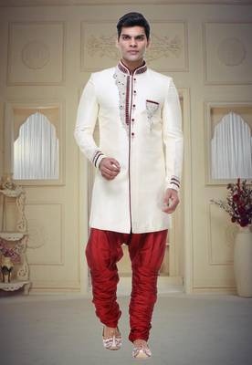Indian Poshakh Gold Broket Kurta Pajama 1