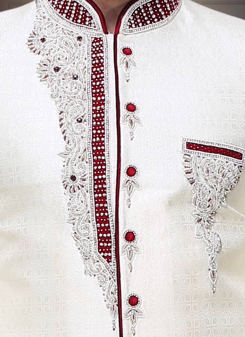 Indian Poshakh Gold Broket Kurta Pajama