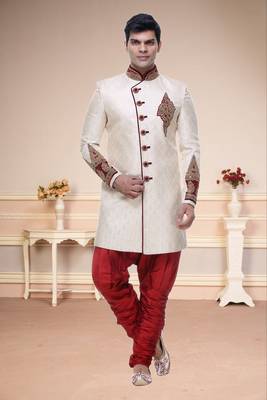 Indian Poshakh Cream Broket Kurta Pajama 1