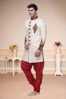 Indian Poshakh Cream Broket Kurta Pajama 2