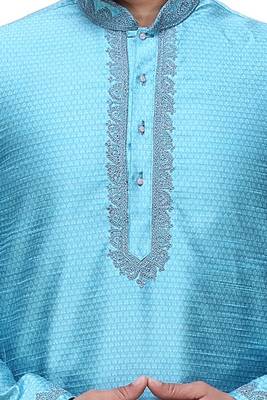 Indian Poshakh Firozi Art Silk Kurta Pajama 2
