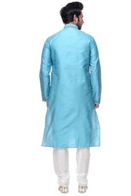 Indian Poshakh Firozi Art Silk Kurta Pajama 3