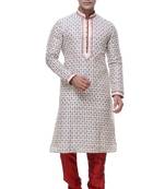 Indian Poshakh Cream Art Silk Kurta Pajama
