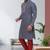 Indian poshakh blue art silk kurta pajama