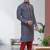 Indian poshakh blue art silk kurta pajama