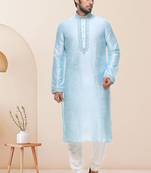 Sky Blue Art Silk Kurta Pajama