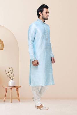 Sky Blue Art Silk Kurta Pajama 2