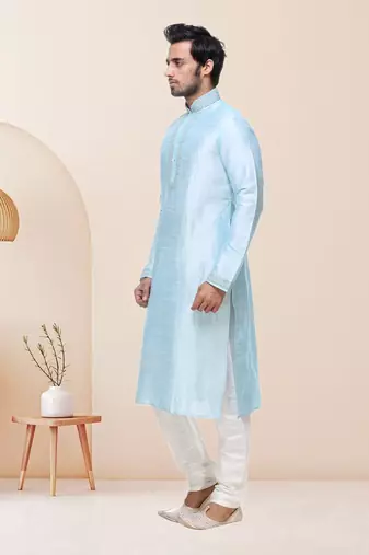 Sky Blue Art Silk Kurta Pajama