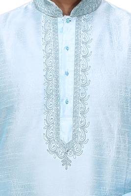 Sky Blue Art Silk Kurta Pajama 4