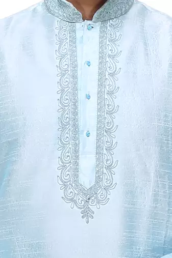 Sky Blue Art Silk Kurta Pajama