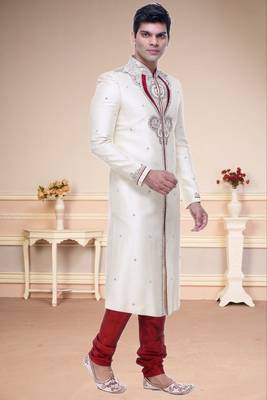 Indian Poshakh Cream Broket Kurta Pajama 2