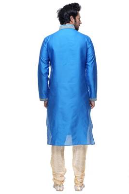 Indian Poshakh Blue Art Silk Kurta Pajama 2