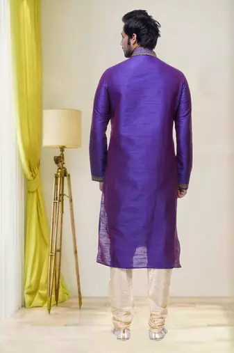 Purple Art Silk Kurta Pajama