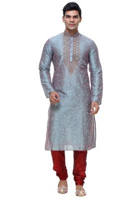 Firozi Art Silk Kurta Pajama 1