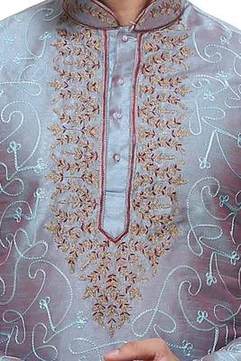 Firozi Art Silk Kurta Pajama 3