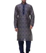 Indian Poshakh Blue Art Silk Kurta Pajama