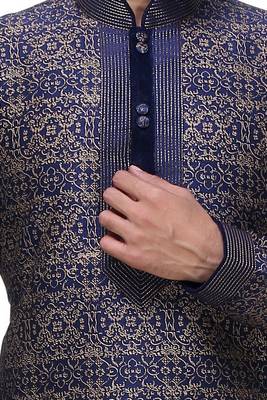 Indian Poshakh Blue Art Silk Kurta Pajama 3