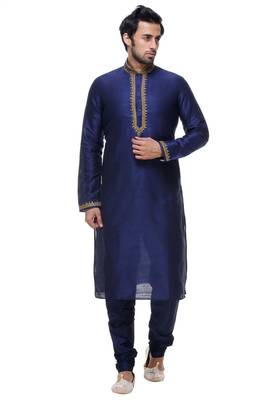 Blue Art Silk Kurta Pajama 1