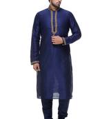 Blue Art Silk Kurta Pajama