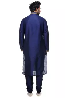 Blue Art Silk Kurta Pajama