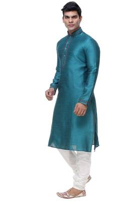 Rama Green Art Silk Kurta Pajama 4