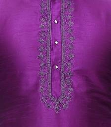 Purple Art Silk Kurta Pajama