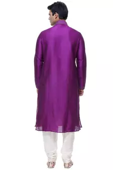 Purple Art Silk Kurta Pajama