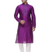 Purple Art Silk Kurta Pajama