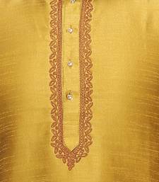 Indian Poshakh Gold Art Silk Kurta Pajama