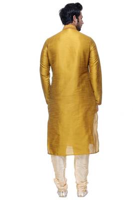 Indian Poshakh Gold Art Silk Kurta Pajama 3