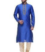 Blue Art Silk Kurta Pajama