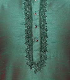 Indian Poshakh Green Art Silk Kurta Pajama