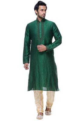 Green Art Silk Kurta Pajama 1