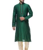 Green Art Silk Kurta Pajama