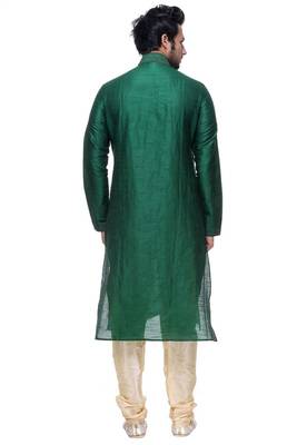 Green Art Silk Kurta Pajama 2