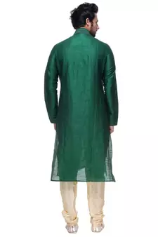 Green Art Silk Kurta Pajama