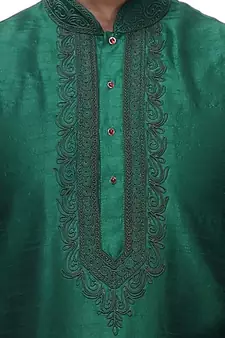 Green Art Silk Kurta Pajama