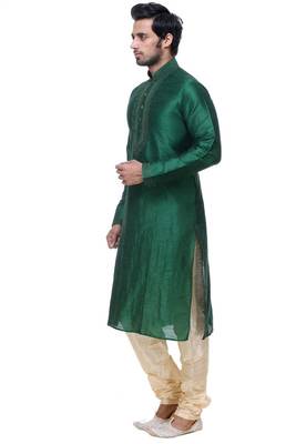 Green Art Silk Kurta Pajama 4