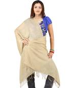 Beige Lightweight Kashmiri Warm Woolen Scarf Stole